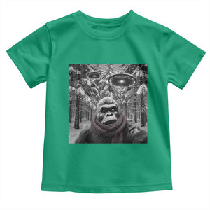 Funny Bigfoot Selfie Toddler T Shirt Sasquatch Alien UFO Christmas TS14 Irish Green Print Your Wear
