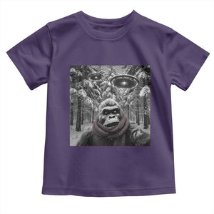 Funny Bigfoot Selfie Toddler T Shirt Sasquatch Alien UFO Christmas TS14 Purple Print Your Wear