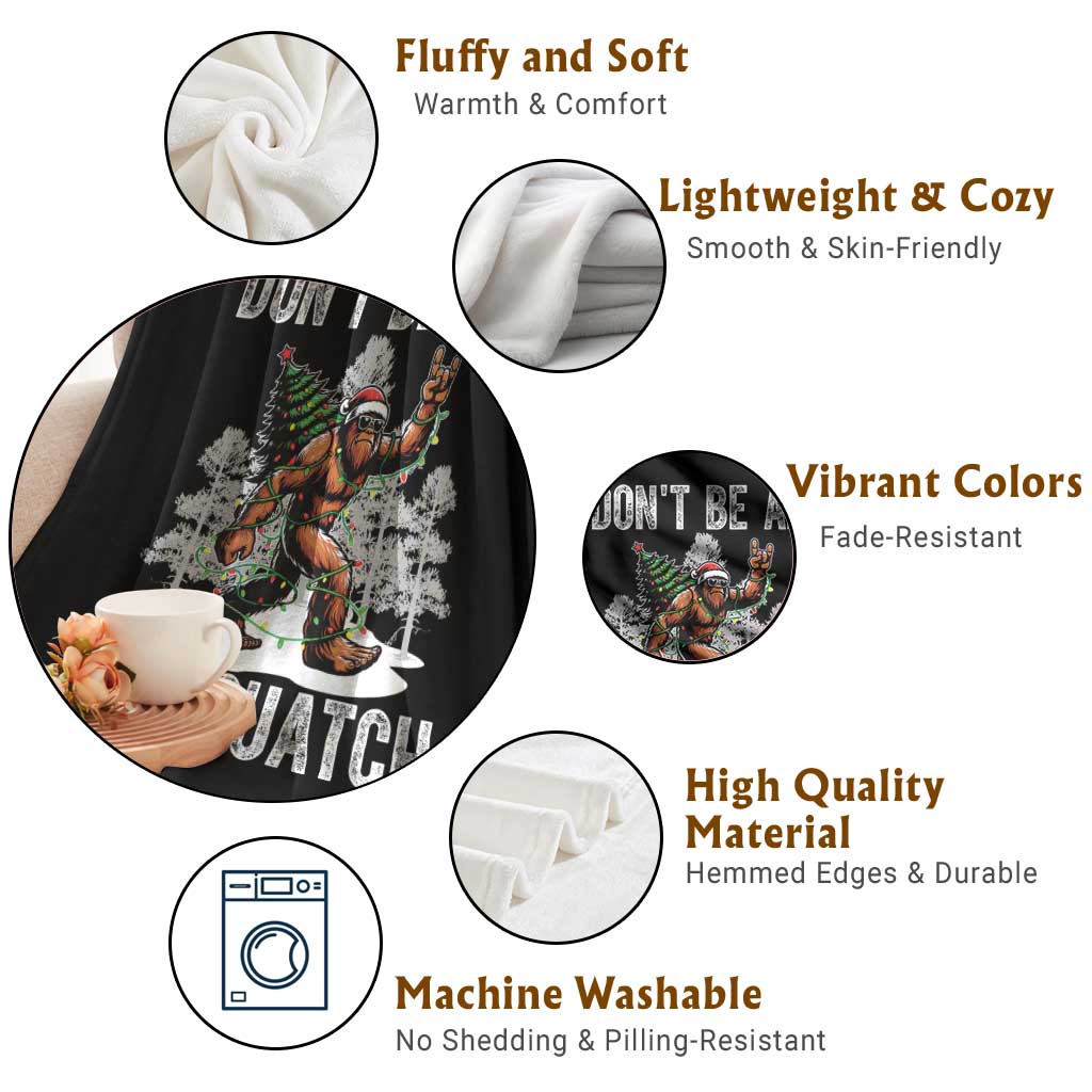 Funny Bigfoot Christmas Throw Blanket Do Not Be An Assquatch TS14 Print Your Wear