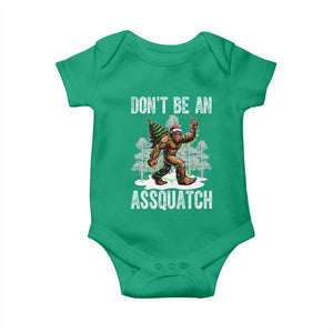 Funny Bigfoot Christmas Baby Onesie Do Not Be An Assquatch TS14 Irish Green Print Your Wear
