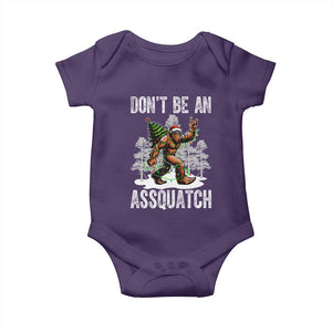 Funny Bigfoot Christmas Baby Onesie Do Not Be An Assquatch TS14 Purple Print Your Wear