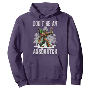 Funny Bigfoot Christmas Hoodie Do Not Be An Assquatch TS14 Purple Print Your Wear