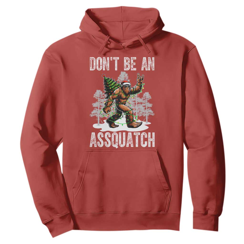 Funny Bigfoot Christmas Hoodie Do Not Be An Assquatch TS14 Red Print Your Wear