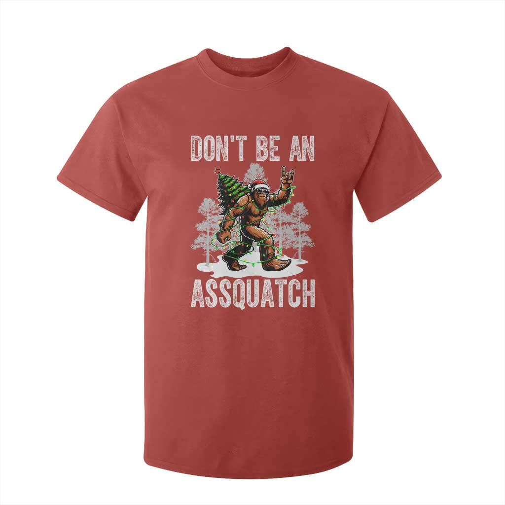 Funny Bigfoot Christmas T Shirt For Kid Do Not Be An Assquatch TS14 Red Print Your Wear