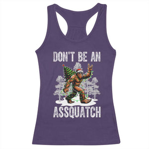 Funny Bigfoot Christmas Racerback Tank Top Do Not Be An Assquatch TS14 Purple Print Your Wear