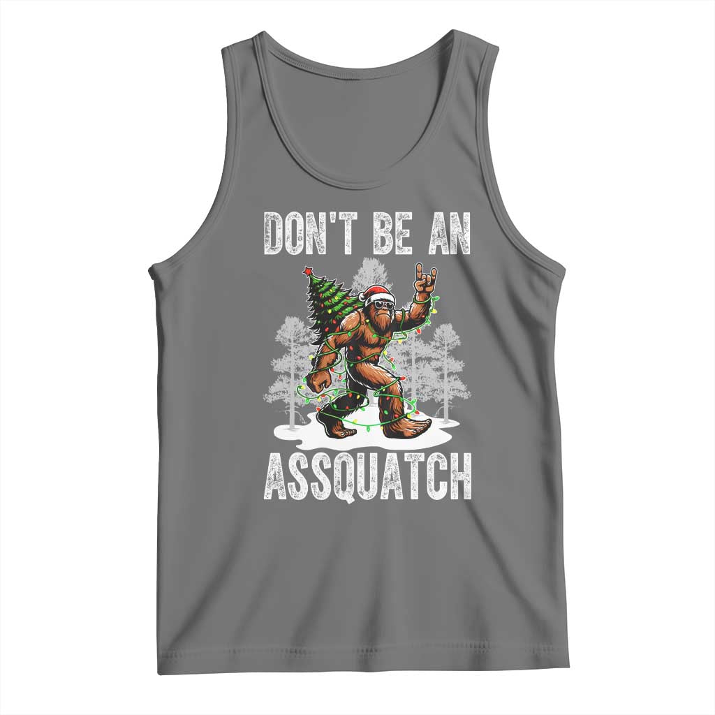 Funny Bigfoot Christmas Tank Top Do Not Be An Assquatch TS14 Black Heather Print Your Wear