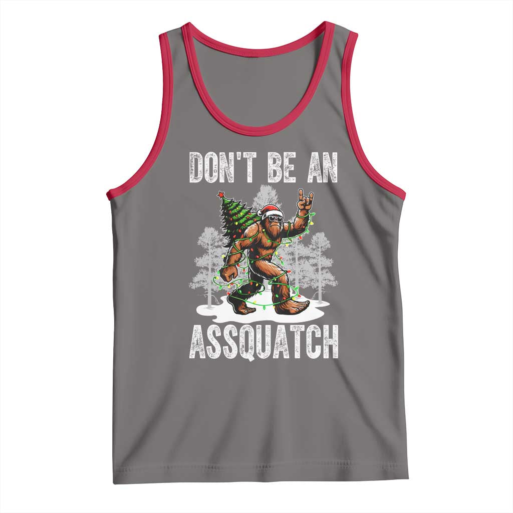 Funny Bigfoot Christmas Tank Top Do Not Be An Assquatch TS14 Deep Heather Red Print Your Wear
