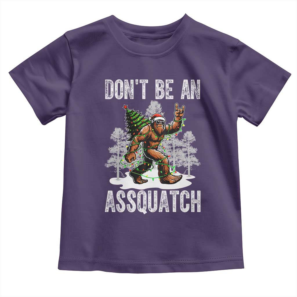 Funny Bigfoot Christmas Toddler T Shirt Do Not Be An Assquatch TS14 Purple Print Your Wear
