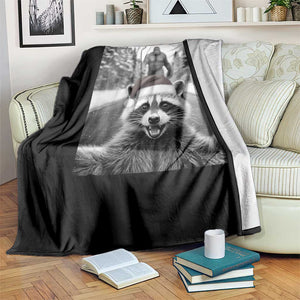 Funny Racoon With Bigfoot Selfie Christmas Throw Blanket TS14 Print Your Wear