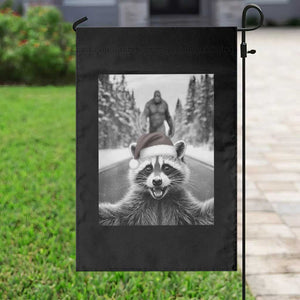 Funny Racoon With Bigfoot Selfie Christmas Garden Flag TS14 Print Your Wear