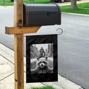 Funny Racoon With Bigfoot Selfie Christmas Garden Flag TS14 Print Your Wear