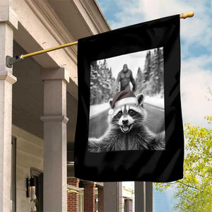 Funny Racoon With Bigfoot Selfie Christmas Garden Flag TS14 Print Your Wear