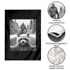 Funny Racoon With Bigfoot Selfie Christmas Garden Flag TS14 Print Your Wear