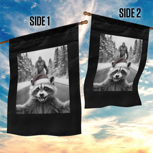 Funny Racoon With Bigfoot Selfie Christmas Garden Flag TS14 Print Your Wear