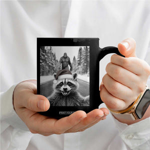 Funny Racoon With Bigfoot Selfie Christmas Coffee Mug TS14 Print Your Wear