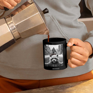 Funny Racoon With Bigfoot Selfie Christmas Coffee Mug TS14 Print Your Wear