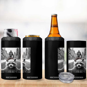 Funny Racoon With Bigfoot Selfie Christmas 4 in 1 Can Cooler Tumbler TS14 Print Your Wear