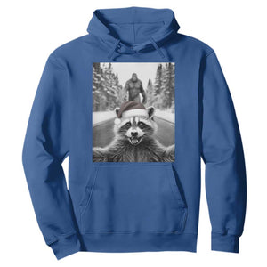 Funny Racoon With Bigfoot Selfie Christmas Hoodie TS14 Royal Blue Print Your Wear