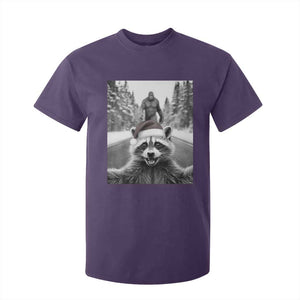 Funny Racoon With Bigfoot Selfie Christmas T Shirt For Kid TS14 Purple Print Your Wear
