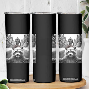 Funny Racoon With Bigfoot Selfie Christmas Skinny Tumbler TS14 Print Your Wear