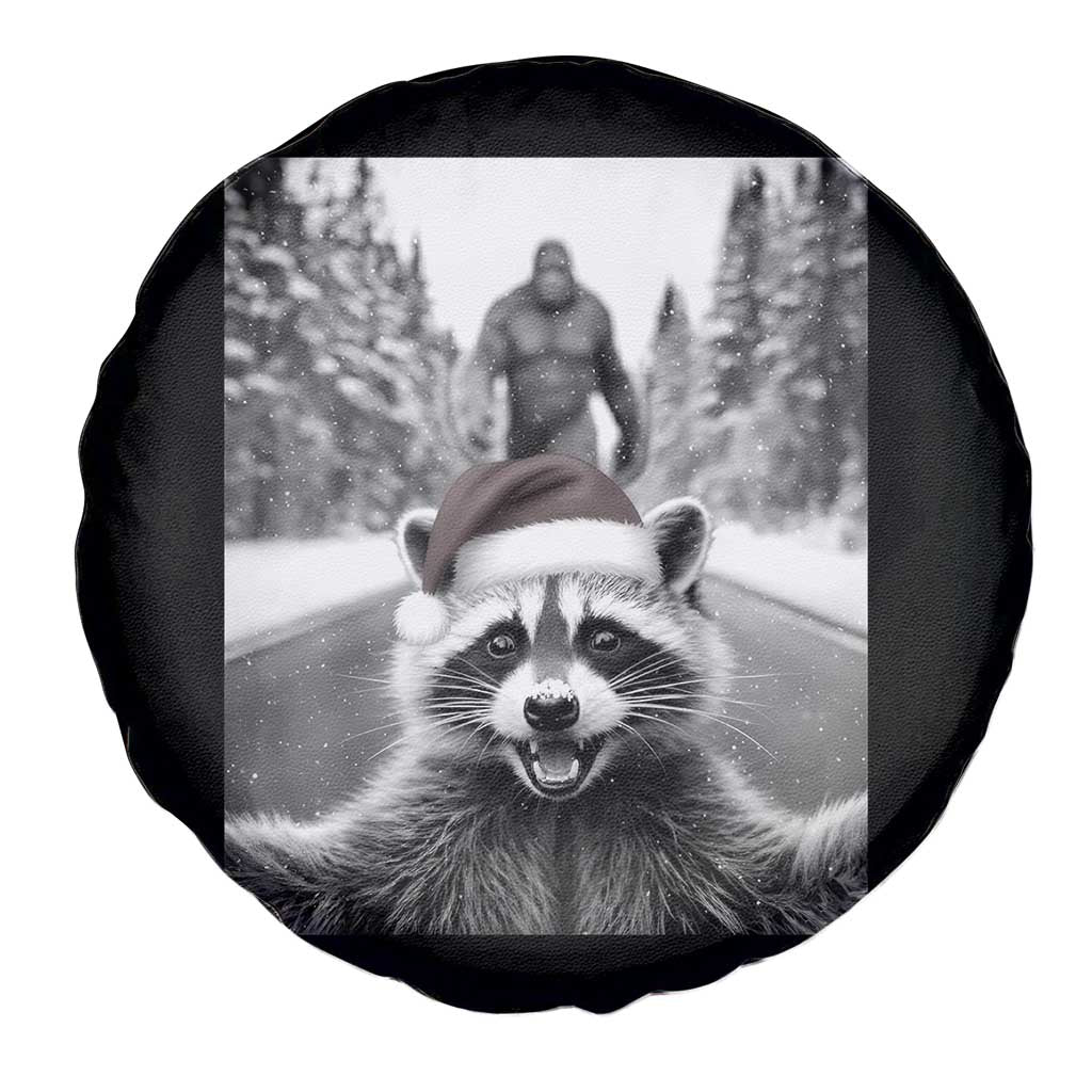 Funny Racoon With Bigfoot Selfie Christmas Spare Tire Cover TS14 Print Your Wear