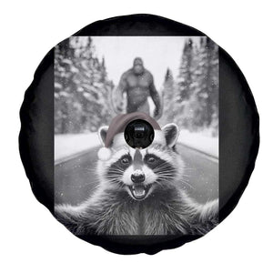 Funny Racoon With Bigfoot Selfie Christmas Spare Tire Cover TS14 Print Your Wear