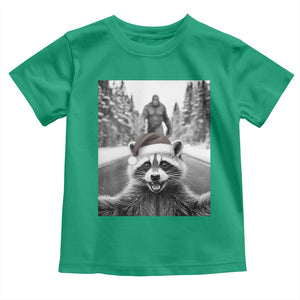 Funny Racoon With Bigfoot Selfie Christmas Toddler T Shirt TS14 Irish Green Print Your Wear