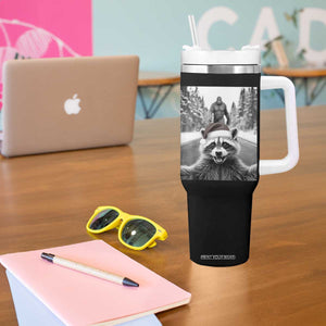 Funny Racoon With Bigfoot Selfie Christmas Tumbler With Handle TS14 Print Your Wear