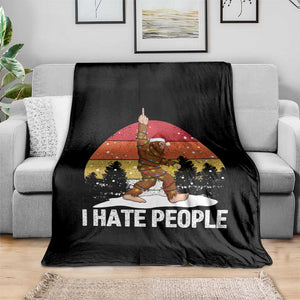 Funny Bigfoot Christmas Throw Blanket I Hate People TS14 Print Your Wear