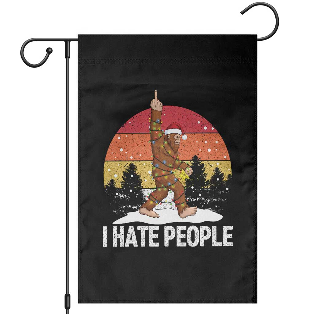 Funny Bigfoot Christmas Garden Flag I Hate People TS14 Black Print Your Wear