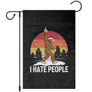 Funny Bigfoot Christmas Garden Flag I Hate People TS14 Black Print Your Wear