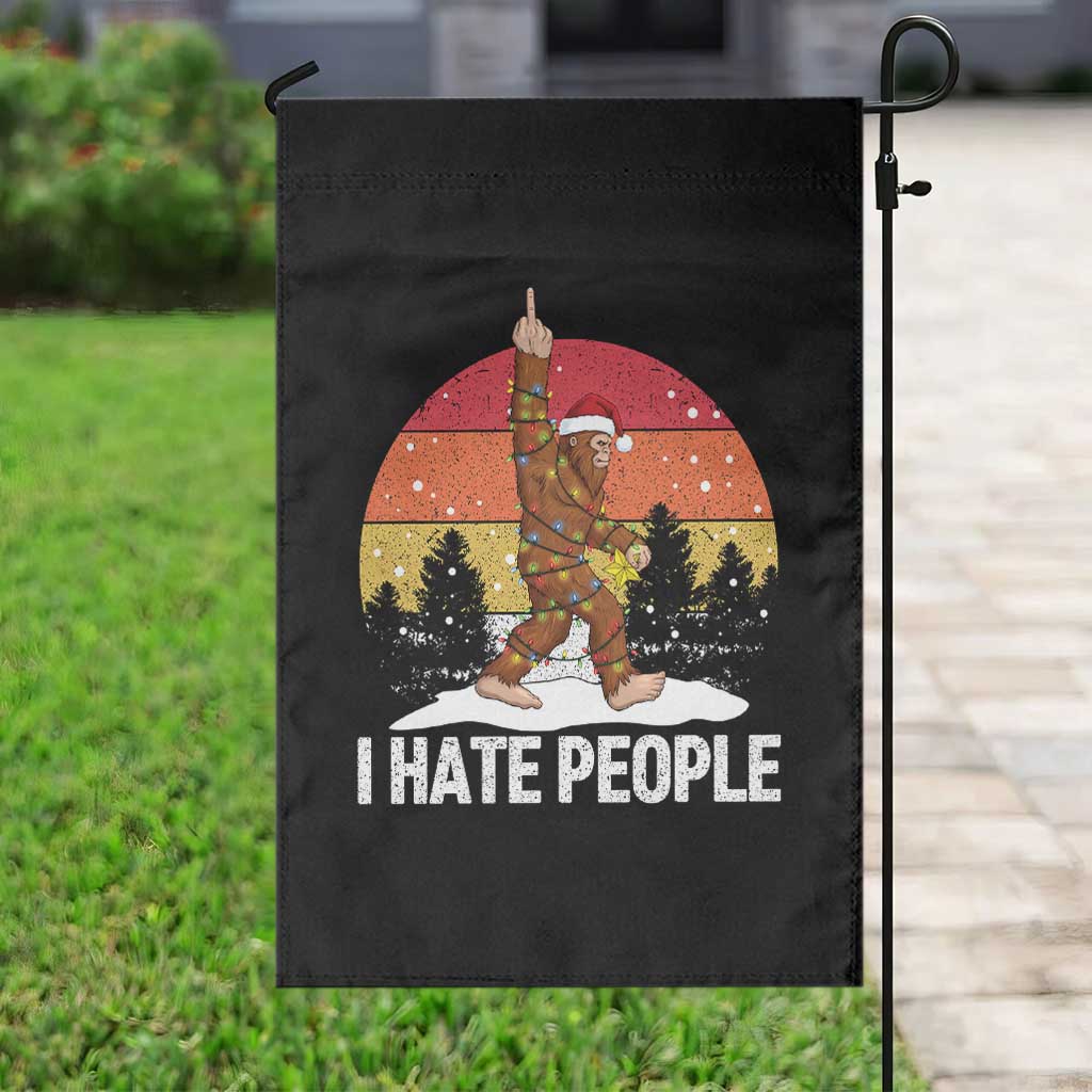 Funny Bigfoot Christmas Garden Flag I Hate People TS14 Print Your Wear