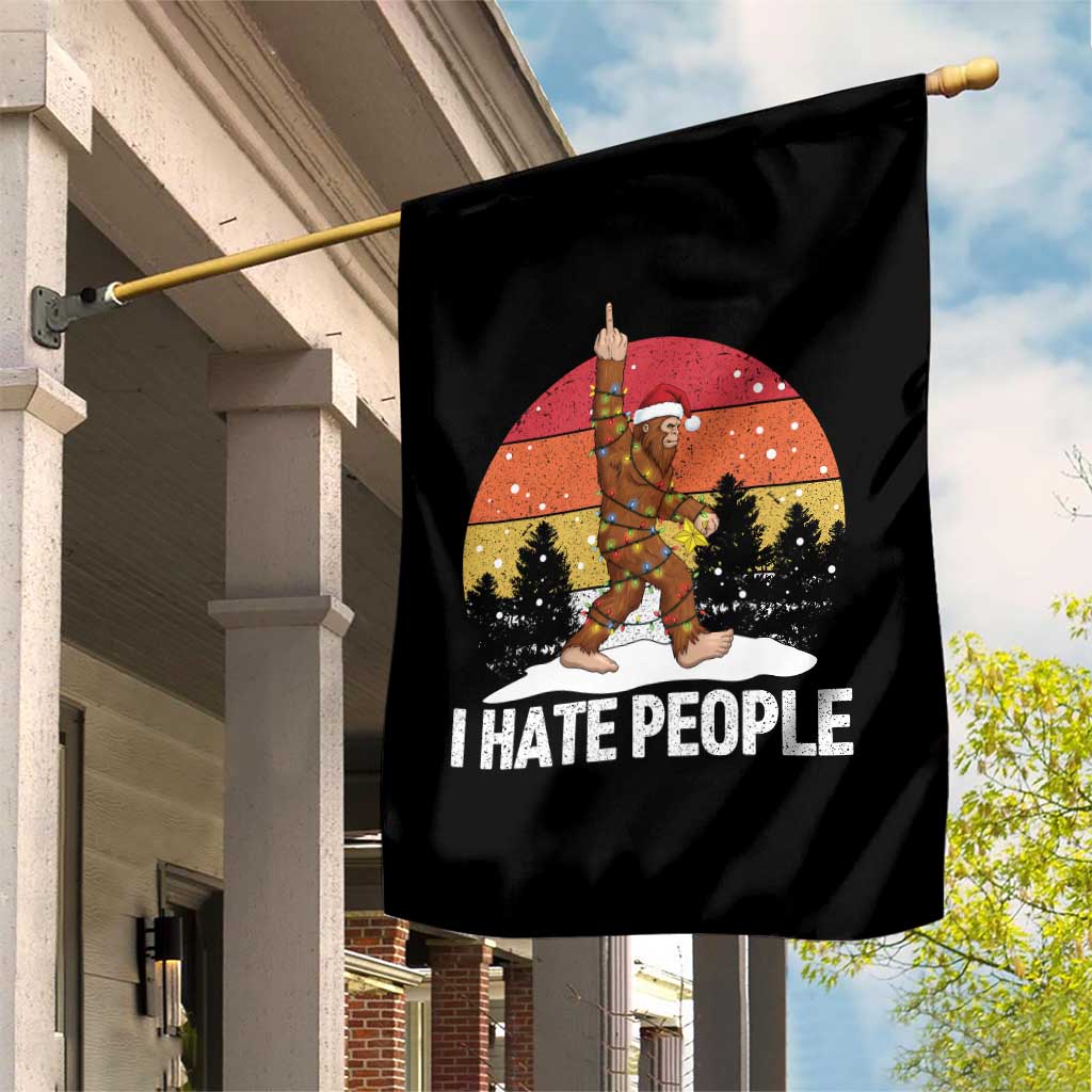 Funny Bigfoot Christmas Garden Flag I Hate People TS14 Print Your Wear