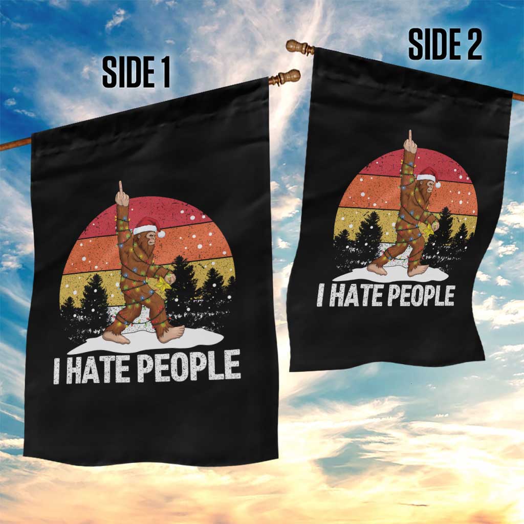 Funny Bigfoot Christmas Garden Flag I Hate People TS14 Print Your Wear