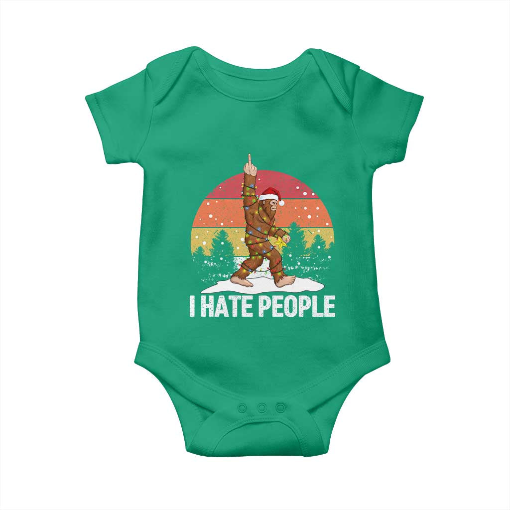 Funny Bigfoot Christmas Baby Onesie I Hate People TS14 Irish Green Print Your Wear