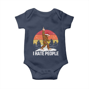 Funny Bigfoot Christmas Baby Onesie I Hate People TS14 Navy Print Your Wear