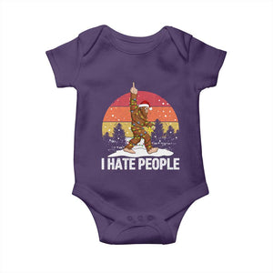 Funny Bigfoot Christmas Baby Onesie I Hate People TS14 Purple Print Your Wear