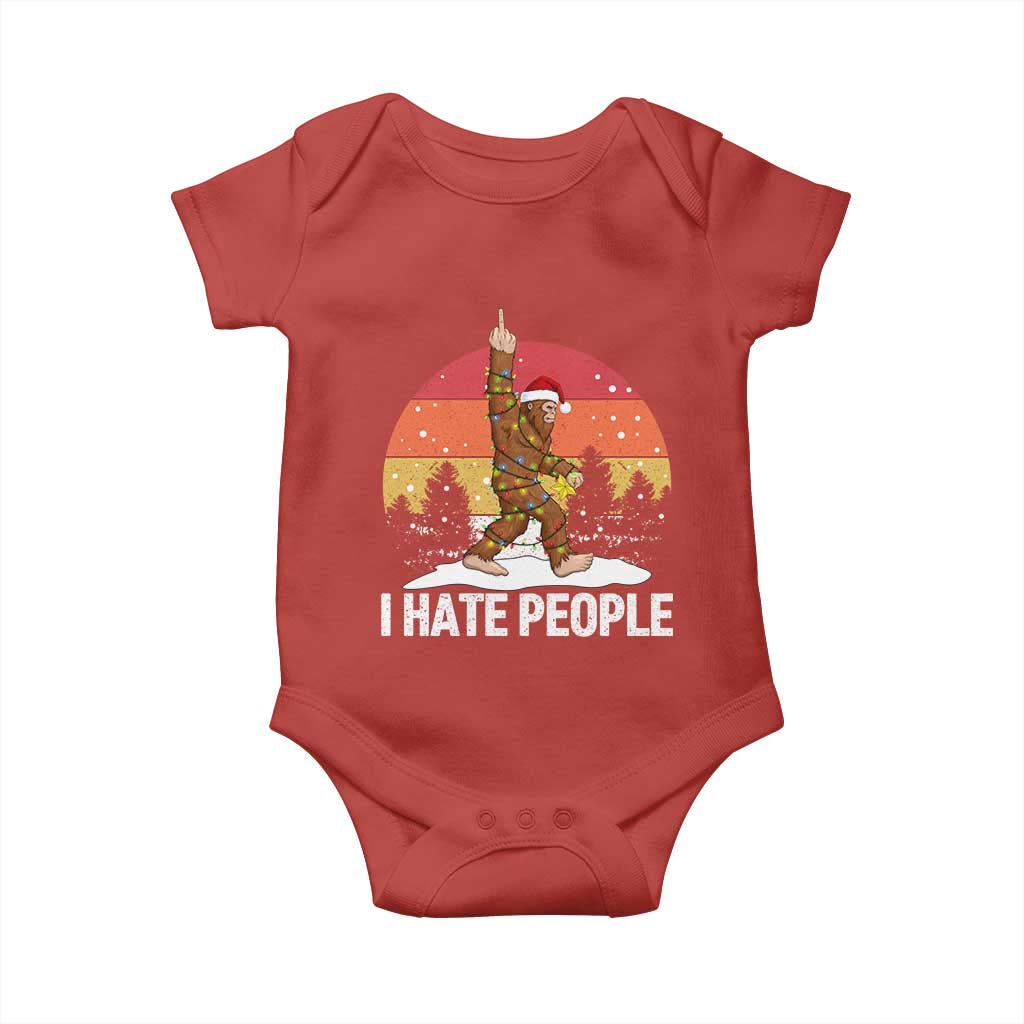 Funny Bigfoot Christmas Baby Onesie I Hate People TS14 Red Print Your Wear