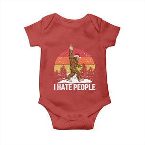 Funny Bigfoot Christmas Baby Onesie I Hate People TS14 Red Print Your Wear