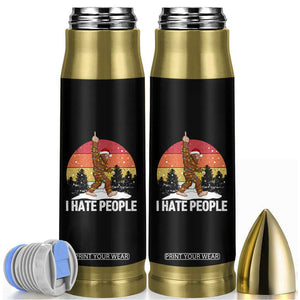 Funny Bigfoot Christmas Bullet Tumbler I Hate People TS14 Black Print Your Wear