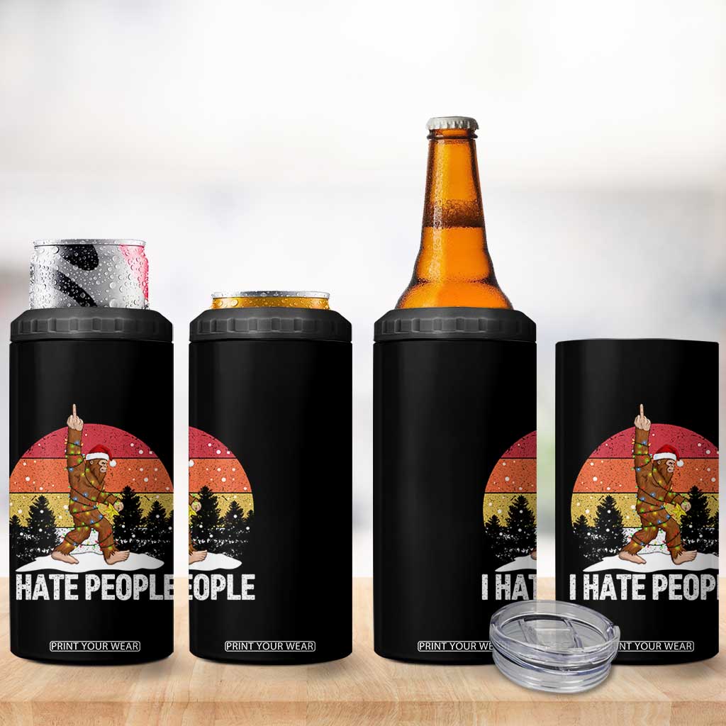Funny Bigfoot Christmas 4 in 1 Can Cooler Tumbler I Hate People TS14 Print Your Wear