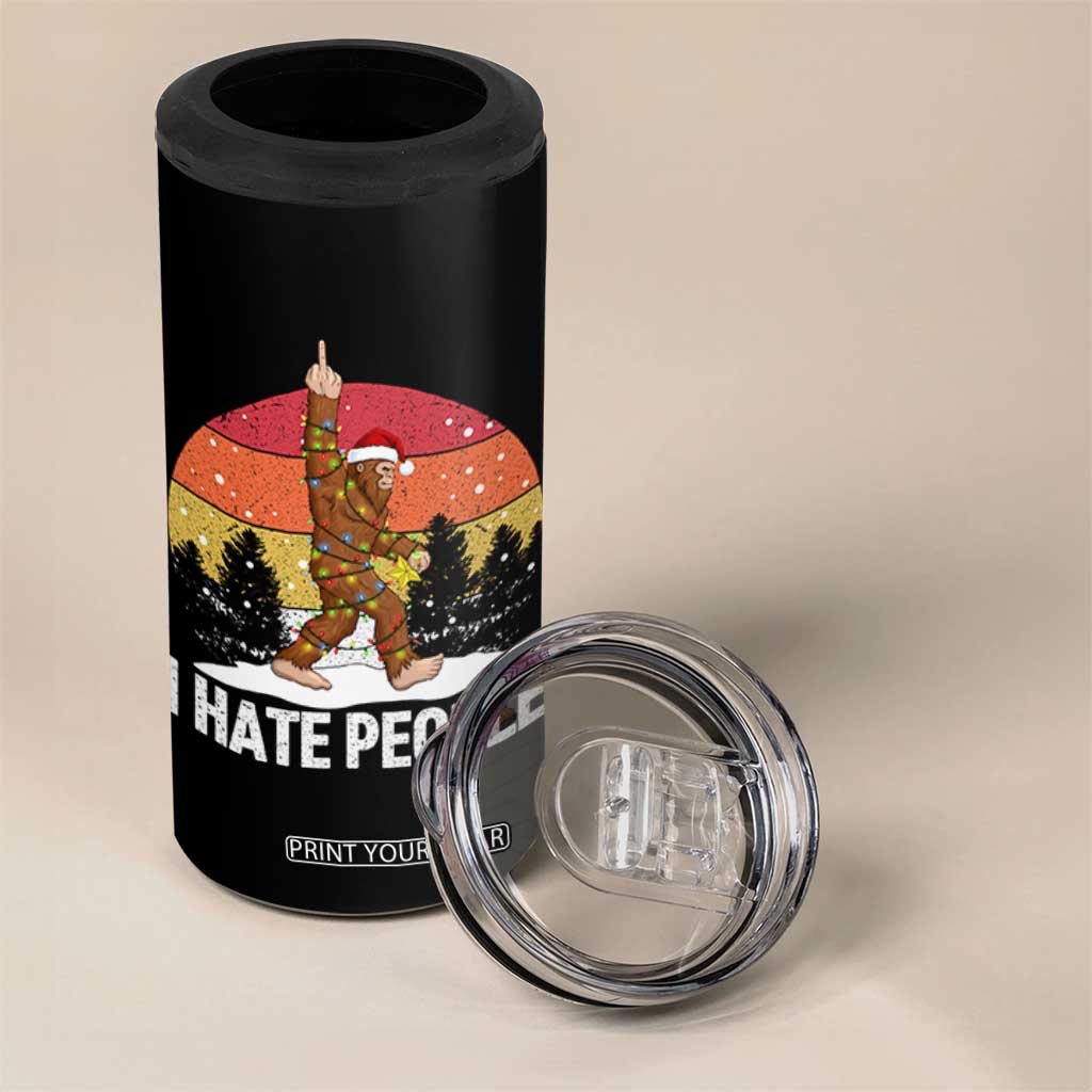 Funny Bigfoot Christmas 4 in 1 Can Cooler Tumbler I Hate People TS14 Print Your Wear