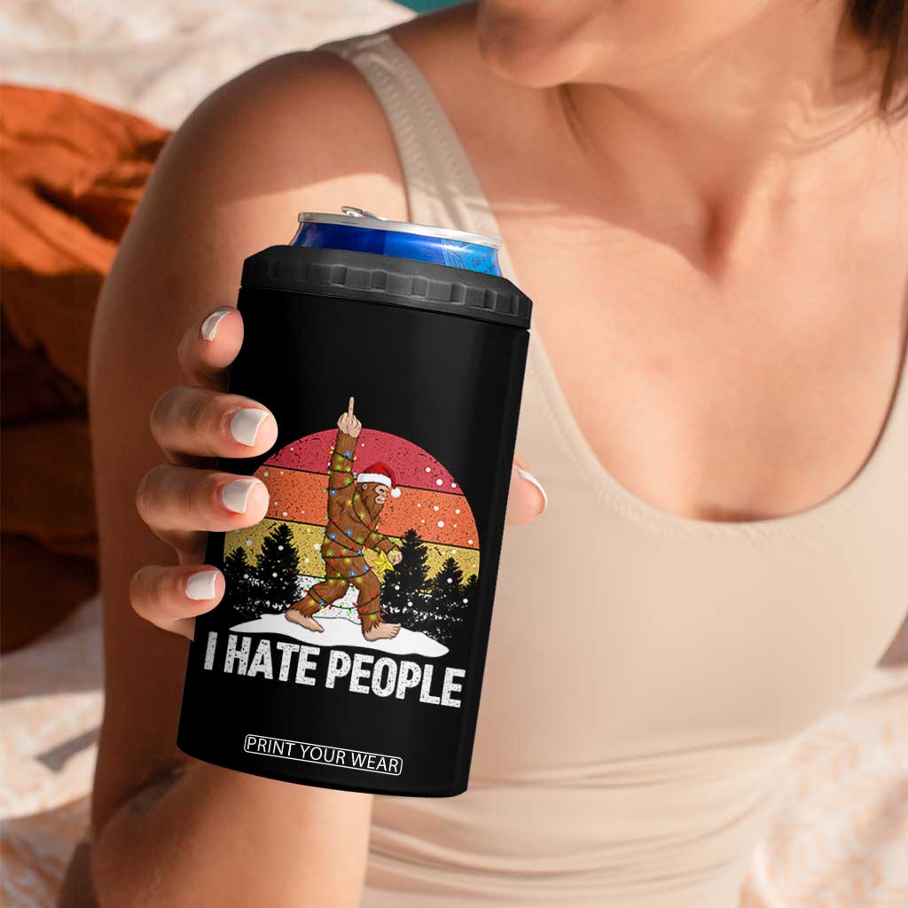 Funny Bigfoot Christmas 4 in 1 Can Cooler Tumbler I Hate People TS14 Print Your Wear