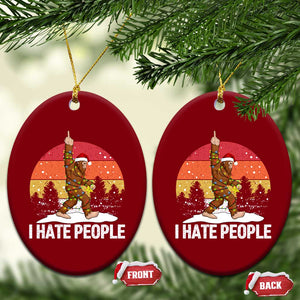 Funny Bigfoot Xmas Ceramic Ornament I Hate People TS14 Print Your Wear