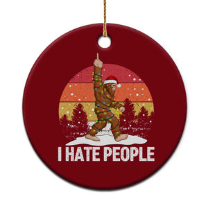 Funny Bigfoot Xmas Ceramic Ornament I Hate People TS14 1pc Red Print Your Wear