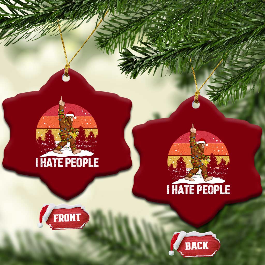 Funny Bigfoot Xmas Ceramic Ornament I Hate People TS14 Print Your Wear