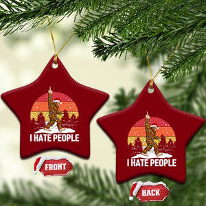 Funny Bigfoot Xmas Ceramic Ornament I Hate People TS14 Print Your Wear