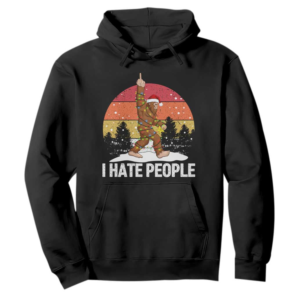 Funny Bigfoot Christmas Hoodie I Hate People TS14 Black Print Your Wear