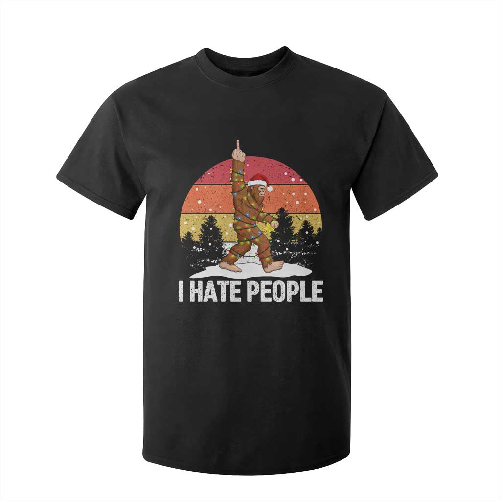 Funny Bigfoot Christmas T Shirt For Kid I Hate People TS14 Black Print Your Wear