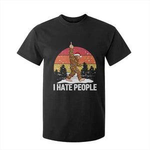 Funny Bigfoot Christmas T Shirt For Kid I Hate People TS14 Black Print Your Wear